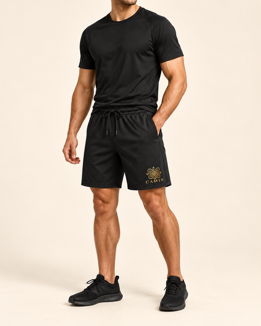 CAMIX shorts — schuin op model, digitale productvisual